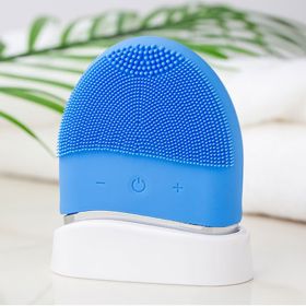 Mini Ultrasonic Facial Brush (Option: Blue Electric Model-Facial Cleaner)