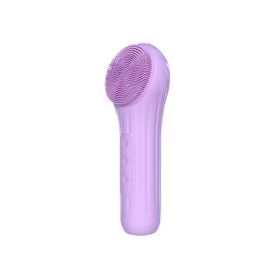 Electric Face Cleansing Brush (Color: Purple)