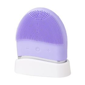 Mini Ultrasonic Facial Brush (Option: Purple Electric Model-Facial Cleaner)